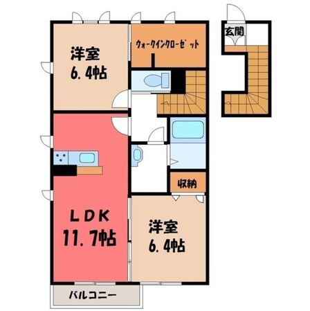 下館駅 徒歩9分 2階の物件間取画像